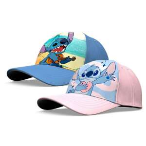 Disney Lilo & Stitch kids baseball cap, blue and pink, with Stitch playing ukulele and Stitch holding a heart - Kids' Baseball Caps, Hat