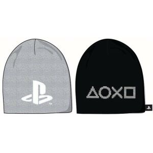 Gray and Black PlayStation Beanie Hats for Kids, PS Logo and Triangle Circle X Square Design - Kids' Hat & Set