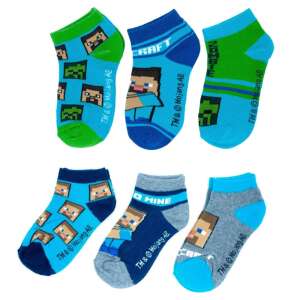 Minecraft Kids Socks 3 Pack, featuring various Minecraft character designs, sizes 23-38 - Minecraft