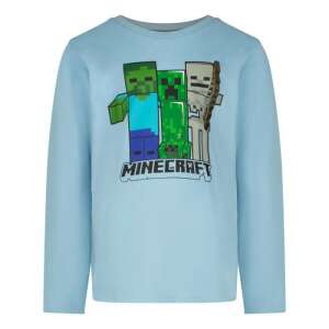 Tricou Minecraft pentru băieți cu mânecă lungă, albastru, cu personaje Minecraft - Minecraft