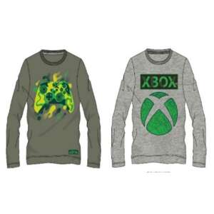 Xbox Kids Long Sleeve T-Shirt, Green and Grey, 6-12 Years - Kids' Long-Sleeve Shirt