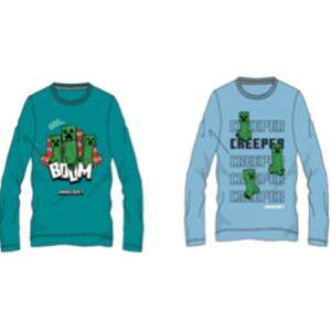 Minecraft Creeper long sleeve t-shirt for boys, green and blue, 6-12 years - Minecraft