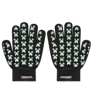 Minecraft kids gloves, black with green creeper pattern - Minecraft