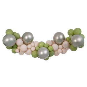Green and silver balloon garland, 65 pieces, party decoration - Godan