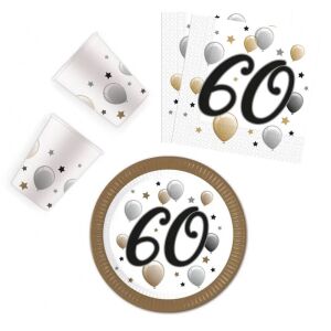 Set petrecere La multi ani 60 Milestone cu 36 farfurii de 23 cm 138477791 - Fate de masa de petrecere