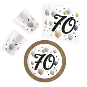 Happy 70th Birthday Party Supplies Set with Plates, Cups, and Napkins - Party Supply