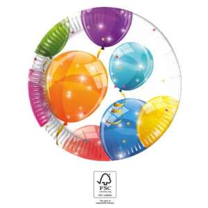 Lufis Sparkling Balloons talerze papierowe, 8 sztuk, 20 cm, certyfikat FSC - Talerz jednorazowy