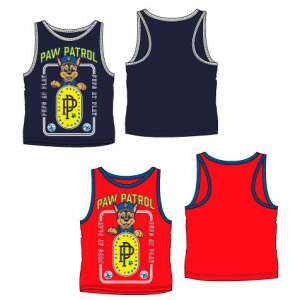 Mancs Őrjárat fiúknak ujjatlan póló, piros és kék színben, Chase kutyával - Mancs Őrjárat