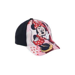 Disney Minnie Mouse Kids Baseball Cap, Red with Pink Polka Dot Design, Angled View - Fashion & Clothing