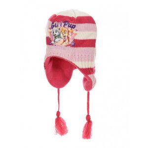 Paw Patrol Girl Pup pink striped knitted hat - Mancs Őrjárat