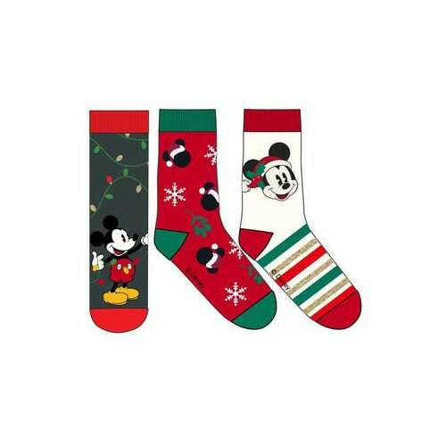 3 pár karácsonyi Mickey egér zokni férfiaknak, 36-44-es méretben