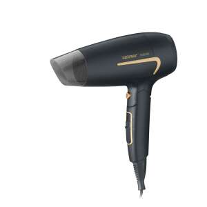Zelmer ZHD8321 1600W hair dryer, black and gold color, angled view - Zelmer
