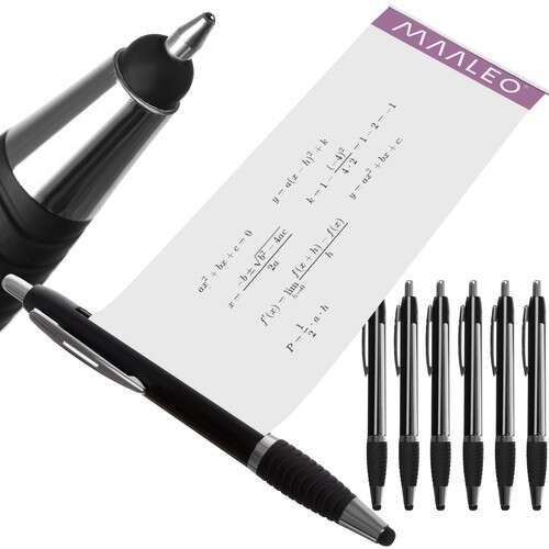 6er-Pack Malleo schwarze und blaue retrattierbare Stifte mit Stift und verstecktem Notizblock