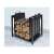 Black steel firewood log holder with fabric bag, 50.5x37x50cm
