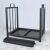 Black steel firewood rack with fabric liner