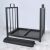 Black steel firewood rack with fabric liner