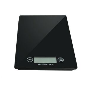 Ruhhy Digitale Küchenwaage 5kg, Schwarzes Glas - Küchenwaagen