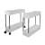 White 4-tier rolling storage cart with stainless steel frame, perfect for kitchen, bathroom, or laundry room organization