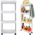 Mobil 4-tier rolling bathroom shelf with kitchen and bathroom items