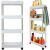 Mobil 4-tier rolling bathroom shelf with kitchen and bathroom items