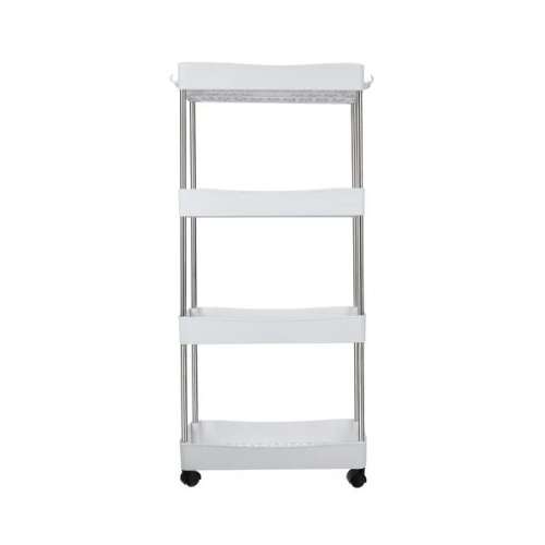 4-Tier Rolling Bathroom Shelf with Wheels