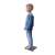 Child mannequin, 110 cm, boy, full body, standing, side view, wearing blue sweater and jeans, display mannequin for clothing stores