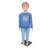 Child mannequin, 110 cm, boy, full body, standing, front view, wearing blue sweater and jeans, display mannequin for clothing stores