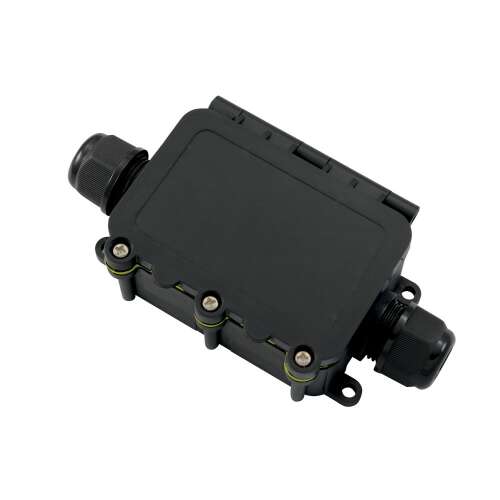 Cutie de joncțiune Commel IP68, neagră, 2 x 8-12mm intrare cablu