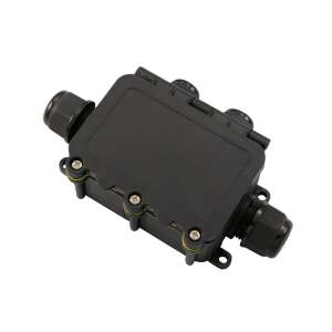 Commel IP68 kábelcsatlakozó doboz, 4 x 8-12mm kábelbemenet, fekete - Commel