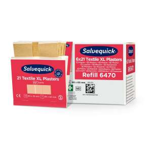 Salvequick 21 текстилни пластира XL, голям размер, първа помощ, лечение на рани, превръзки, лепенки, медицински консумативи - Първа помощ