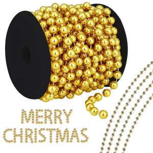 Arany gyöngyfüzér karácsonyfa díszítéshez, 5 méter hosszú, 5 mm átmérőjű - Felnőtt úszógumi