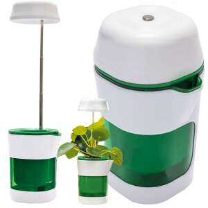 Önöntöző virágcserép LED növekedési lámpa, 6 LED, 4 UV, fehér és zöld, beltéri növényekhez - Növénytermesztési kellék