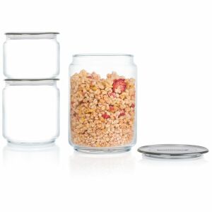 Luminarc Plano Üveg Élelmiszertároló Müzlivel, Egymásra Rakott Üvegek - Luminarc