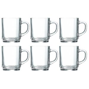 Luminarc 6 darabos átlátszó üveg bögre szett, 250ml - Bögre