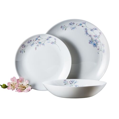 Ambition Linum 18-piece dinnerware set with floral design