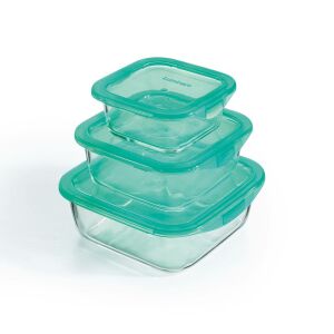 Luminarc Keep'n'Box Lagoon 3 darabos négyszögletes üveg ételtartó készlet - Luminarc