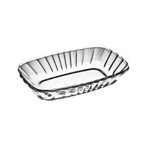 Szögletes nézet a Pasabahce Mezze tálról, átlátszó üveg - Pasabahce