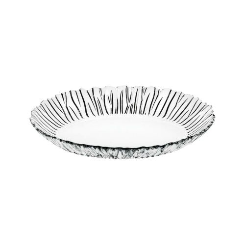 Pasabahce Aurora üveg kínálótál fehér alapon