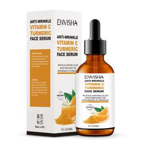 Ser anti-rid Envisha cu vitamina C și turmeric, 1 fl oz (30 ml), organic, anti-îmbătrânire, reducere riduri, iluminare a pielii, antioxidant, ser, îngrijire a feței - Ser de față