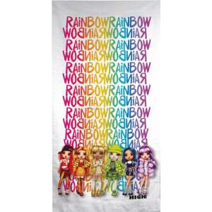 Rainbow High bath towel, 70x140cm, fast drying, with Rainbow High dolls - Towel