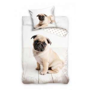 Pug dog bedding set, 140x200cm duvet cover and 70x90cm pillowcase - Interior design
