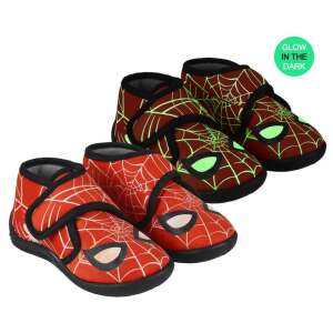 Spiderman-Hausschuhe für Kinder, die im Dunkeln leuchten, rot und schwarz, mit Spinnennetz-Design - Schuhe mit weichen Sohlen, Schuhe für den Kinderwagen