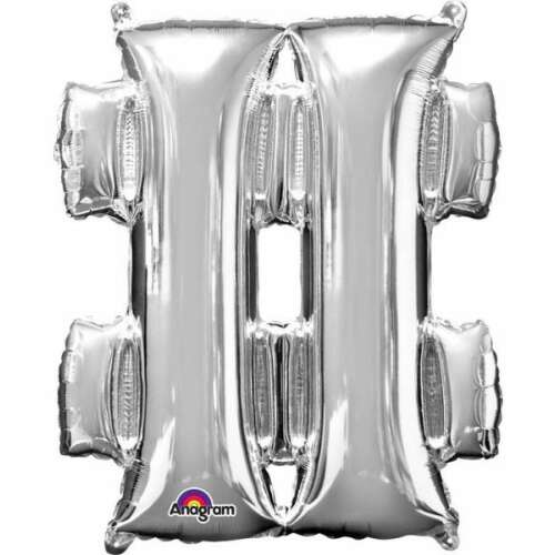 Silver hashtag balloon, 33 cm, Anagram