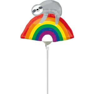 Regenbogen Faultier Folienballon, Lajhár Mini Fólia lufi - Luftballons