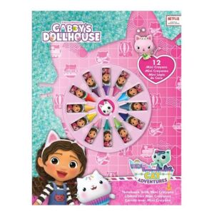 Gabby's Dollhouse Smoothie Land notebook and mini crayon set - Homyl