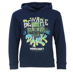 Minecraft Ferește-te de întuneric Hoodie pentru copii, Albastru, Design Creeper - Minecraft Pulovere pentru copii