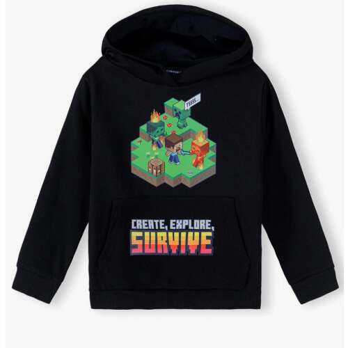 Minecraft Kinder Hoodie, Schwarz, Alter 6-12, Mit Minecraft Charakter Design