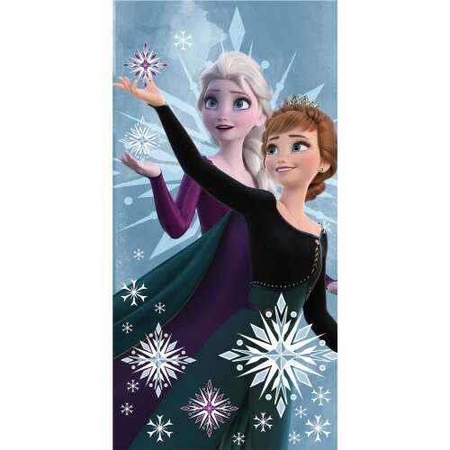 Disney Frozen bath towel featuring Elsa and Anna, 70x140cm, snowflake design