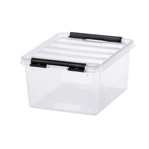 SMARTSTORE Aufbewahrungsbox aus Kunststoff, 2 Liter, mit schwarzen Griffen, SMARTSTORE "Classic 2", transparent