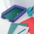 Esselte Colour'Breeze Lavender A4 Plastic Letter Tray in use on desk